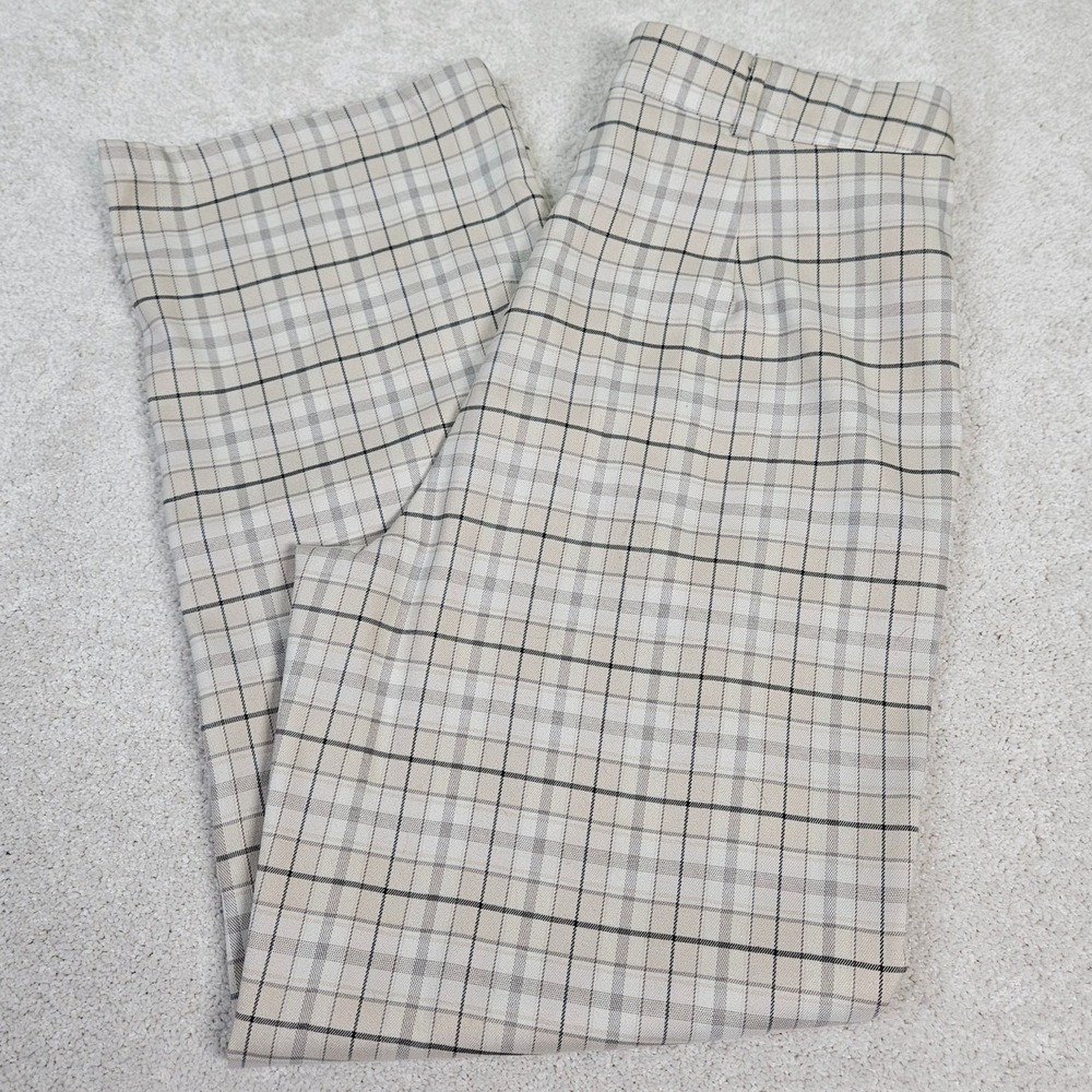 Womens Y2K Full Tilt Plaid Pants Beige Black Checkered Comfort Career Size‎ XL